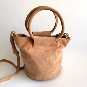 Monserat De Lucca Itzel Tan Suede Crossbody Bag